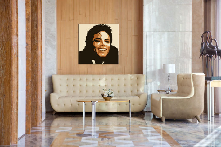 Ručno slikane slike na platnu na platnu POP ART Michael Jackson 1-dijelna