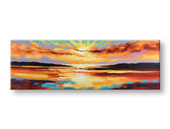 Slikana slika na platnu ZALAZAK SUNCA 1-dijelna YOBCFASS008 - 150x50 cm