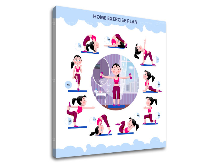 Motivaciona slika na platnu Home exercise plan