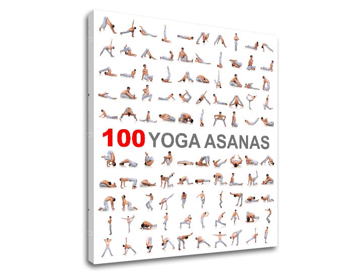Motivaciona slika na platnu 100 Yoga asanas