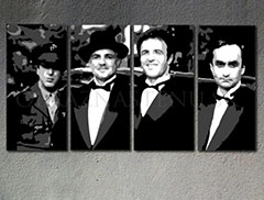Ručno slikane slike na platnu na platnu POP Art Corleone Family 4-dijelna