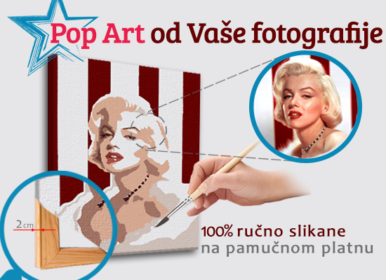 Slikani POP ART fotografija na platnu  – KVADRAT