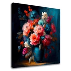 Dizajnerski ukras na platnu Cvatu u bojama ljubavi | 100x100 cm