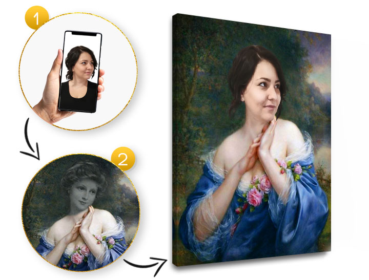 Poklon za ženu - Povjesni portret Fotografija na platnu