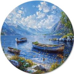 Okrugle slike s akrilnim alpskim čamcima