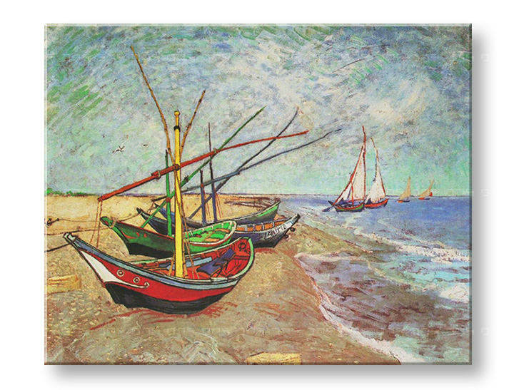 Slika na platnu FISHING BOATS ON THE BEACH AT SAINTS-MARIES – Vincent van Gogh