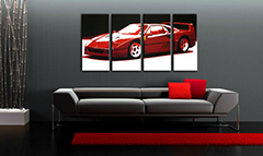 Ručno oslikana POP Art slika FERRARI F40 fer od 4 dijela | različite veličine