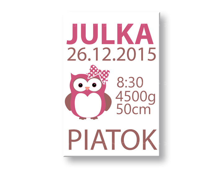 "NAŠA CURICA" Slike na platnu s tekstom - TEX013O1