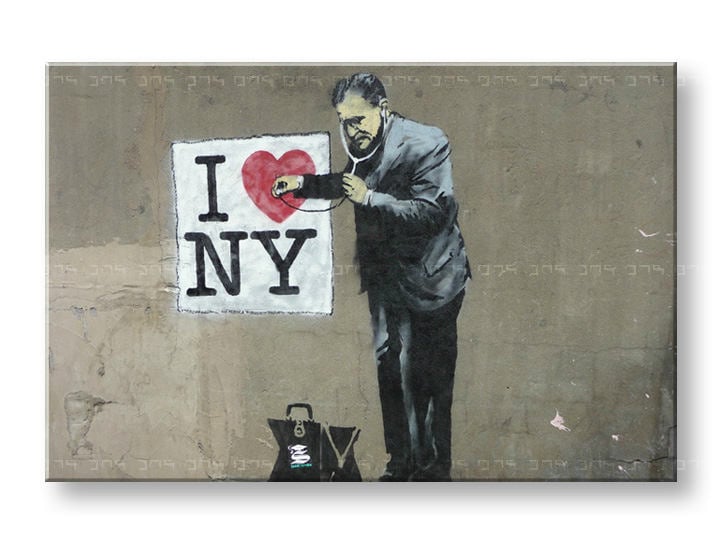 Slika na platnu STREET ART – BANKSY 80x120 cm