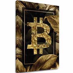 Slika na platnu Zlatni BITCOIN - Moderni kriptomotiv