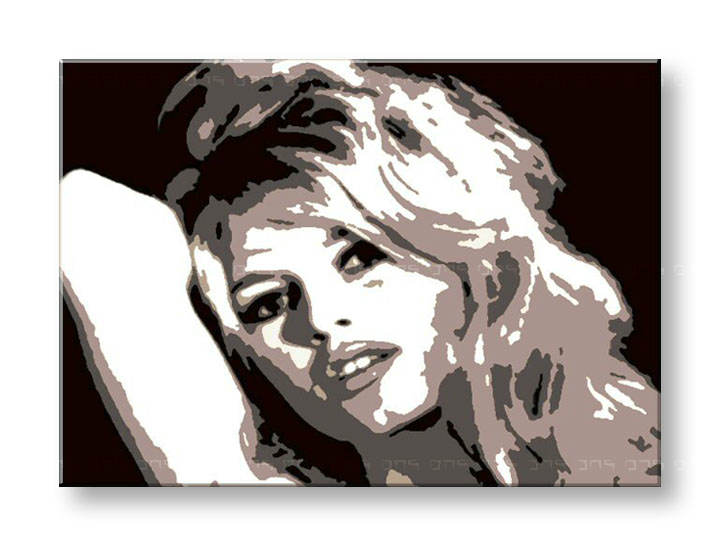Ručno slikane slike na platnu na platnu POP Art Brigitte Bardot 1-dijelna