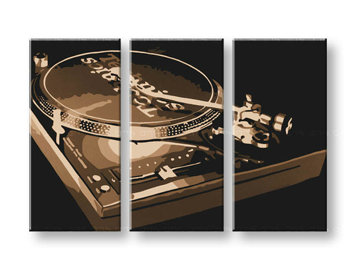 Ručno slikane slike na platnu na platnu POP Art DJ 3-dijelna 