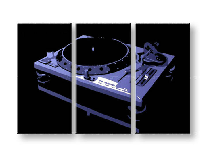Ručno slikane slike na platnu na platnu POP Art DJ 3-dijelna 