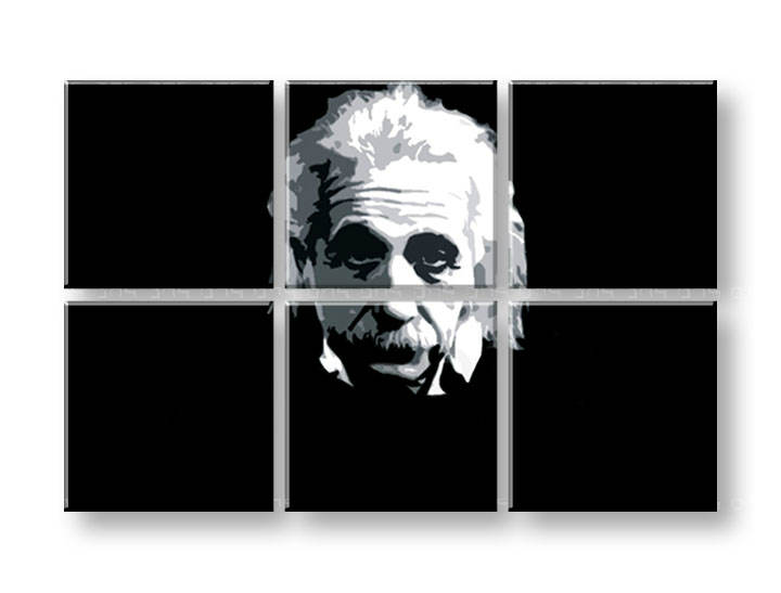 Ručno slikane slike na platnu na platnu POP Art Einstein 6-dijelna 