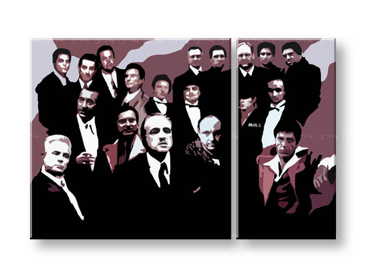 Ručno slikane slike na platnu na platnu POP Art The Mafia Family 1-dijelna