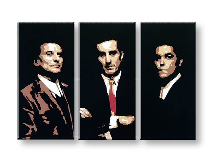 Ručno slikane slike na platnu na platnu POP Art Goodfellas 3-dijelna 