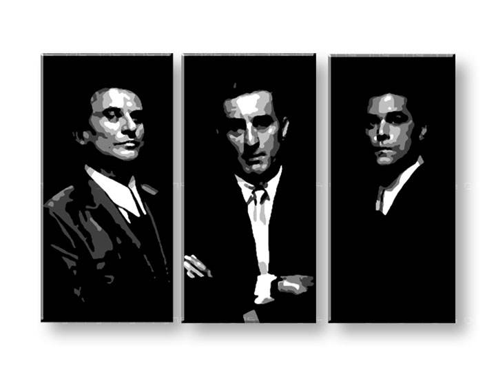 Ručno slikane slike na platnu na platnu POP Art Goodfellas 3-dijelna 