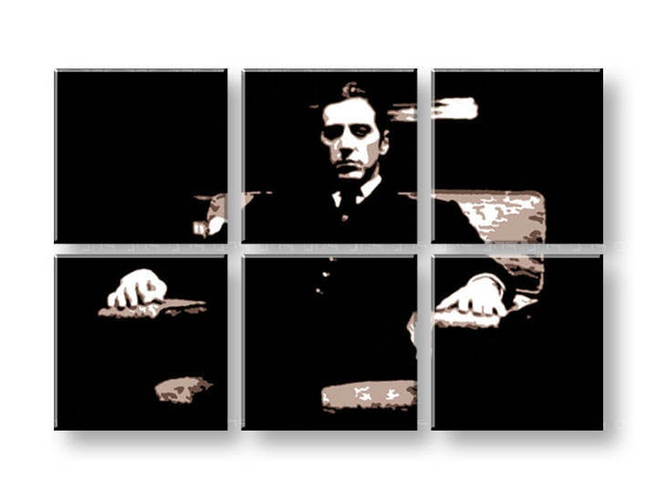 Ručno slikane slike na platnu na platnu POP Art Godfather 6-dijelna 