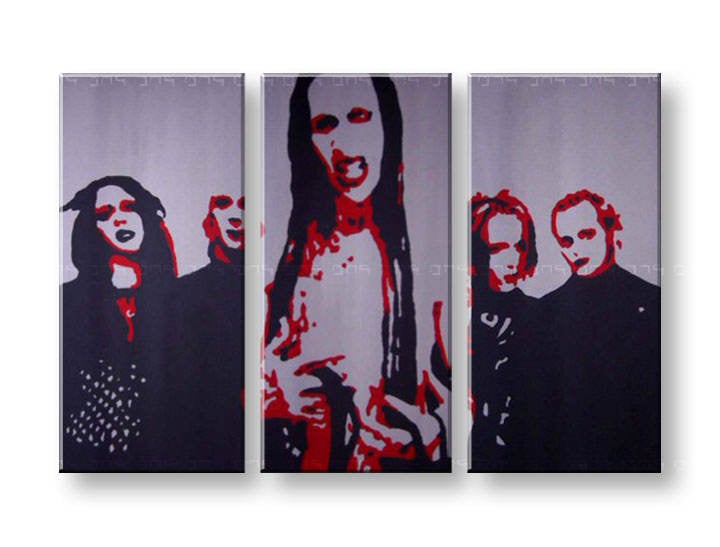 Ručno slikane slike na platnu na platnu POP Art Marilyn Manson 3-dijelna