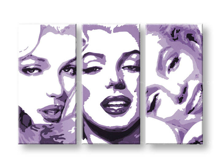 Ručno slikane slike na platnu na platnu POP Art Marilyn MONROE 3-dijelna