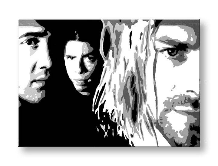 Ručno slikane slike na platnu na platnu POP Art Nirvana 1-dijelna 