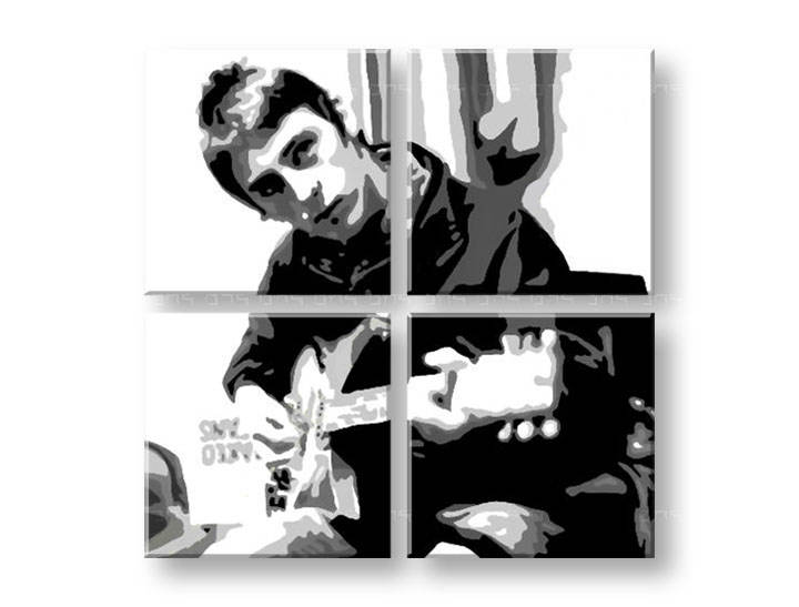 Ručno slikane slike na platnu na platnu POP Art Paul Weller 4-dijelna 