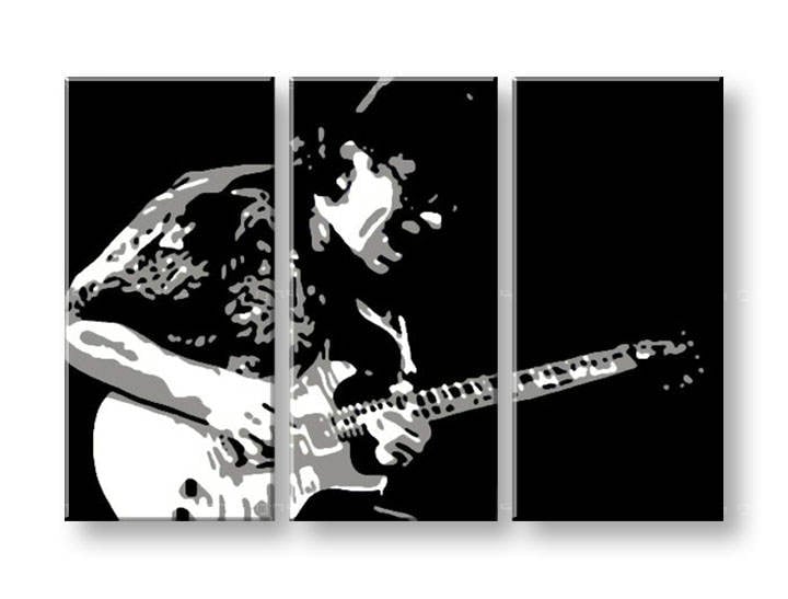 Ručno slikane slike na platnu na platnu POP Art Santana 3-dijelna 