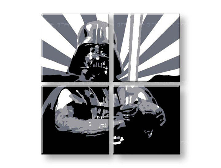 Ručno slikane slike na platnu na platnu POP Art STAR WARS 4-dijelna 