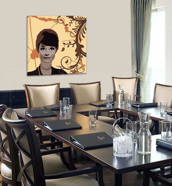 Ručno slikane slike na platnu na platnu POP Art Audrey Hepburn 1-dijelna