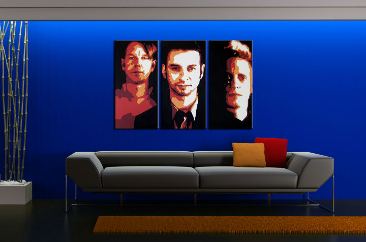 Ručno slikane slike na platnu na platnu POP Art Depeche Mode 3-dijelna 