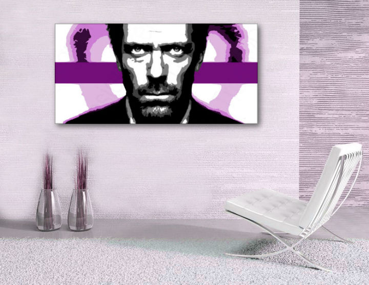 Ručno slikane slike na platnu na platnu POP Art Dr. HOUSE 1-dijelna 