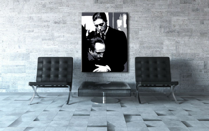 Ručno slikane slike na platnu na platnu POP Art Godfather 1-dijelna