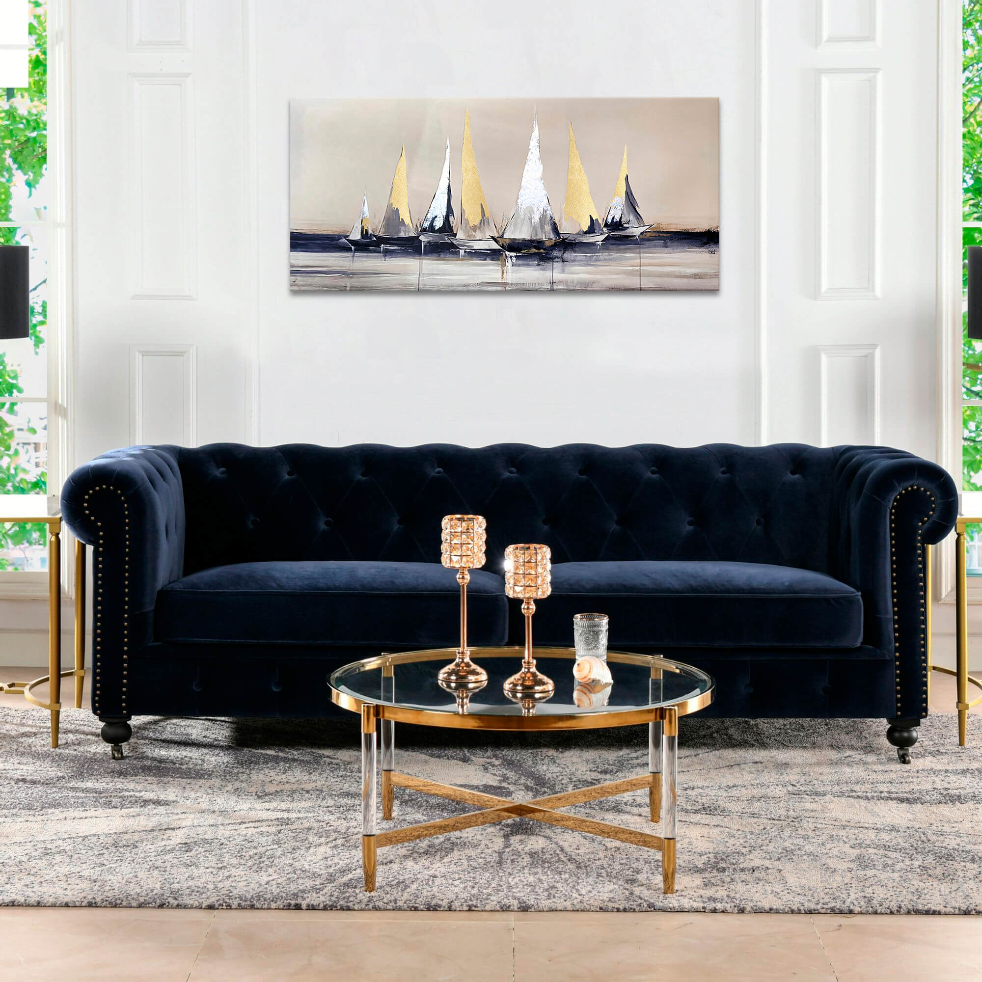 Slike na platnu - PREMIUM ART - Jedrenjaci na moru 110x50 cm
