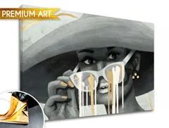 Slike na platnu - PREMIUM ART - Žena sa šeširom Popust 30% 70X50 cm