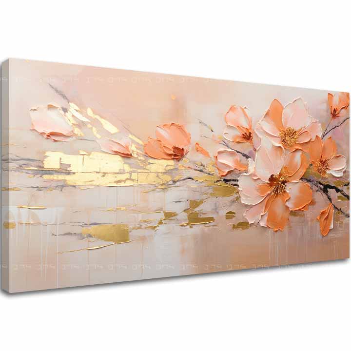 Strukturirana slika Zlatni dodir prirode - PREMIUM ART 40x80 cm